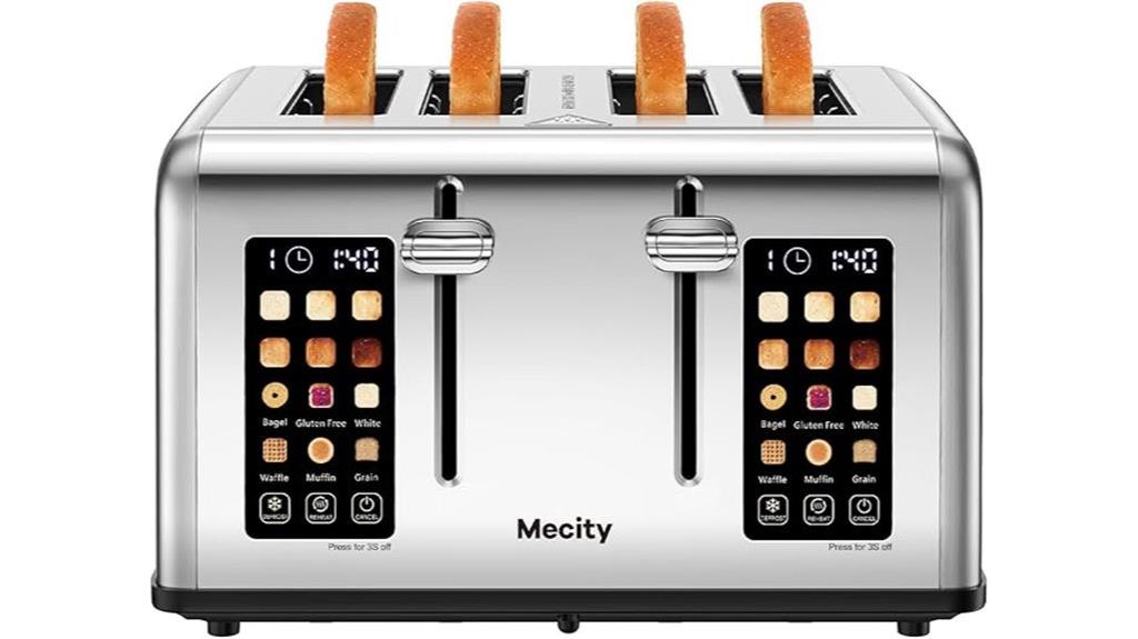 touchscreen controlled 4 slice electric toaster