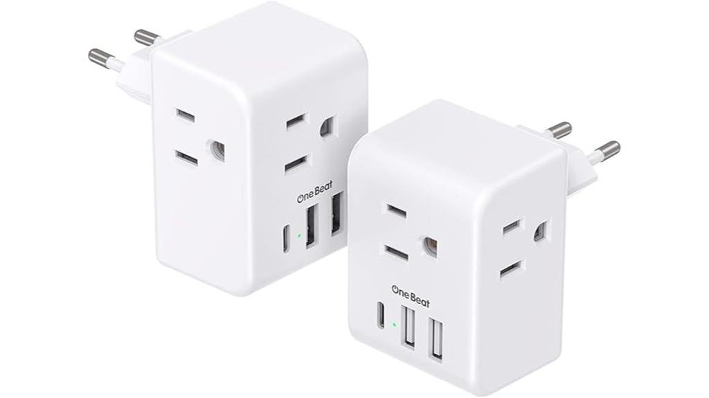 travel adapter with outlets and ports