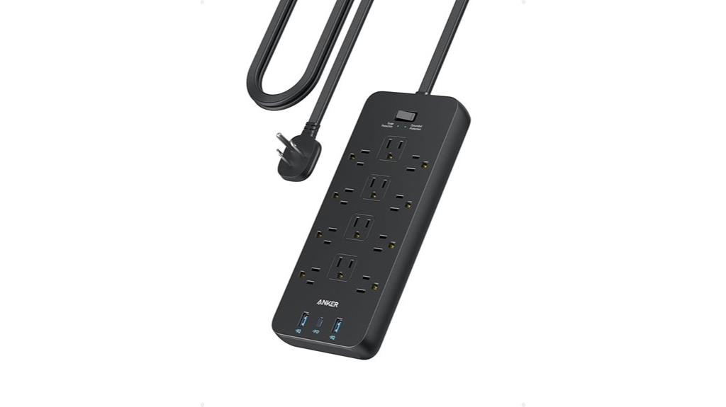 twelve outlets usb enabled surge protector