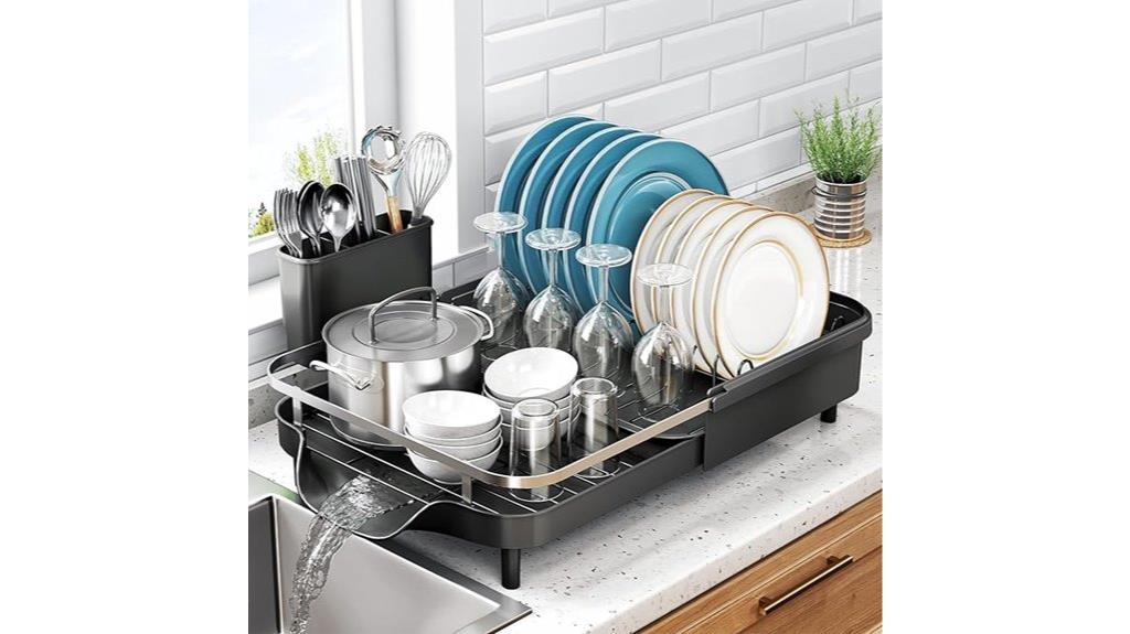 versatile adjustable dishware drying rack