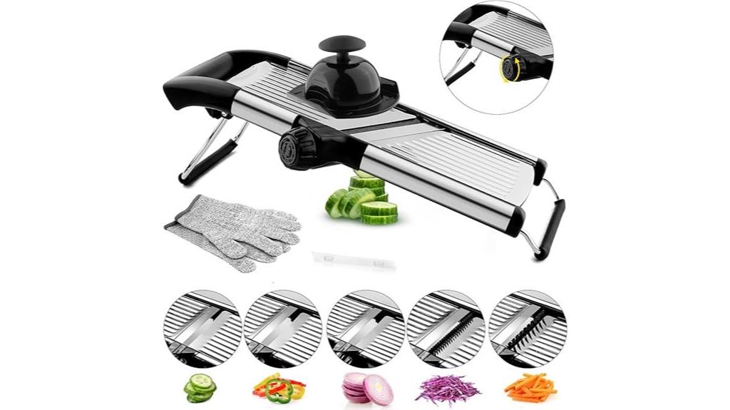 versatile mandoline slicer with safety gloves