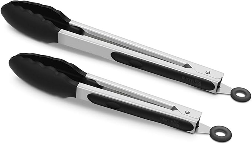 versatile silicone stainless steel tongs