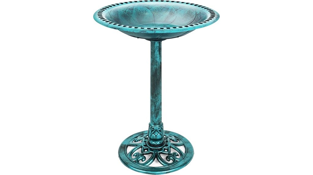 vintage outdoor pedestal bird bath