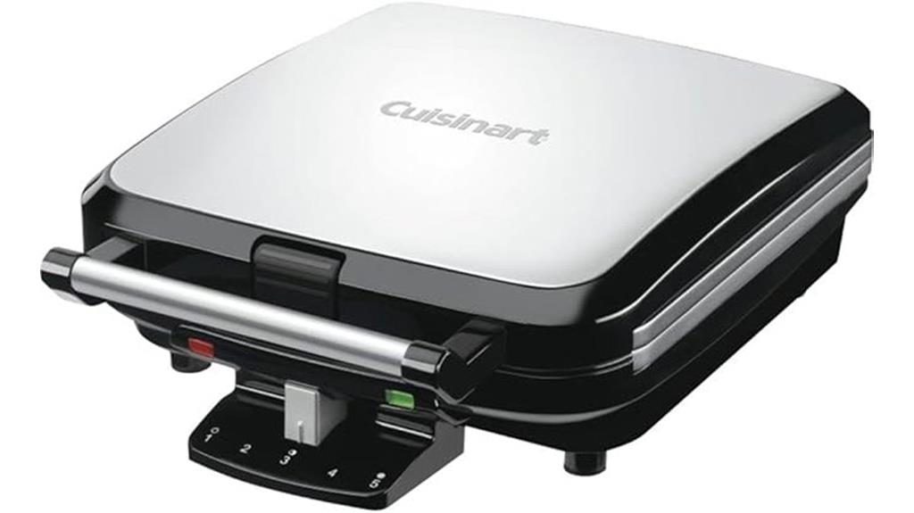 waffle maker 4 slice stainless steel belgian
