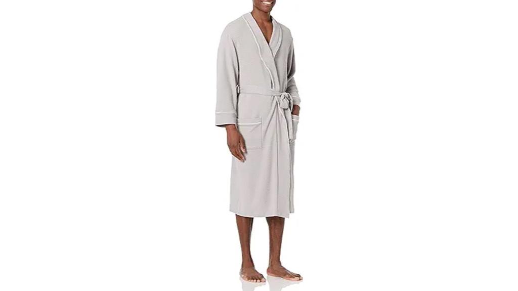 waffle textured men s bathrobe