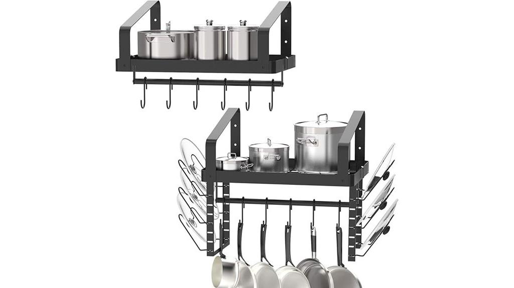 wall mounted pot and towel rack