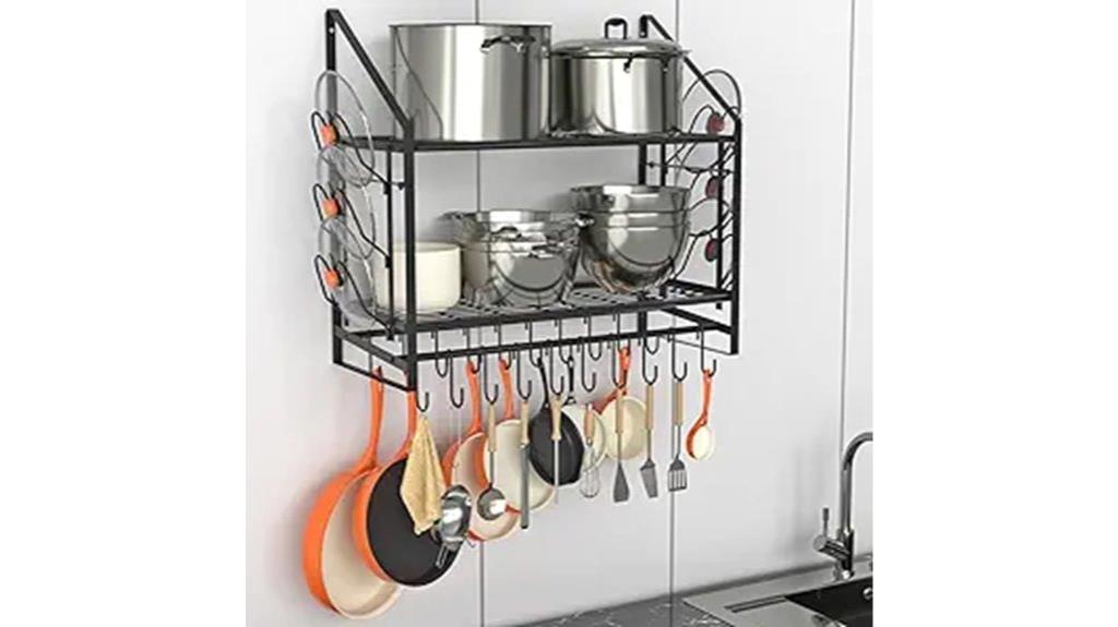 wall mounted pot rack