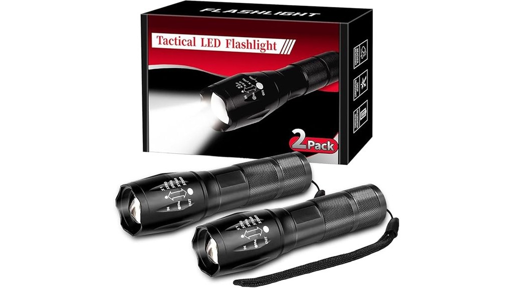 waterproof zoomable led tactical flashlights