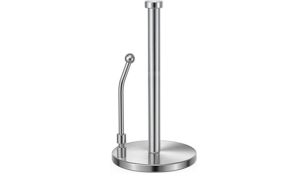 weighted stainless steel paper towel holder