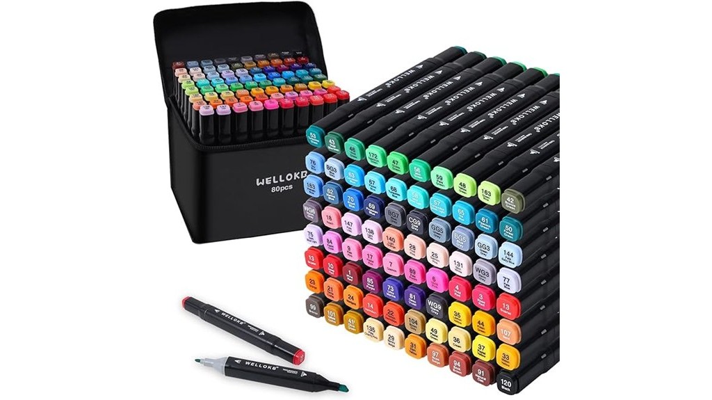 80 color permanent dual tip markers
