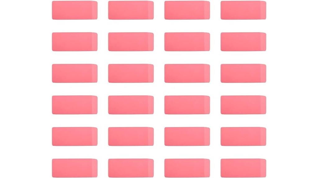 amazon basics rectangular erasers 24 count pink