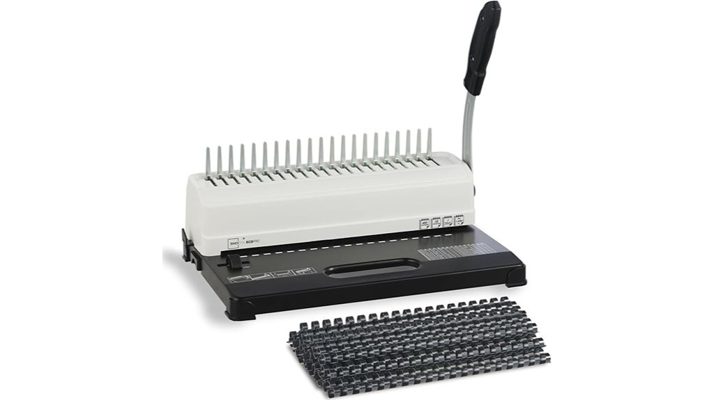 binds 450 sheets efficiently