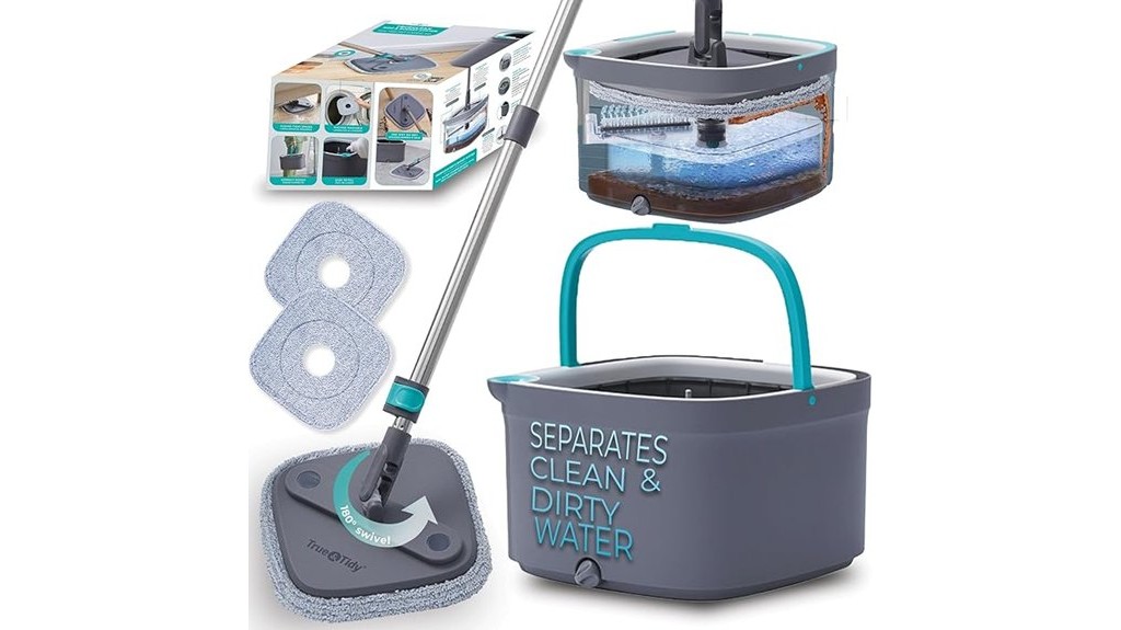 dual compartment spin mop