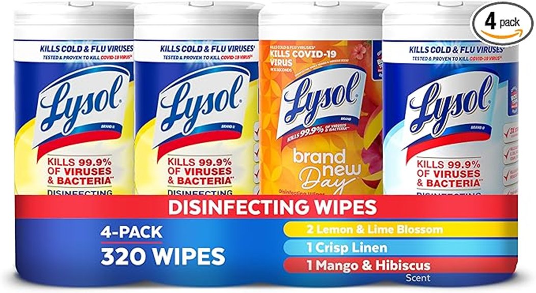 lysol wipes four pack