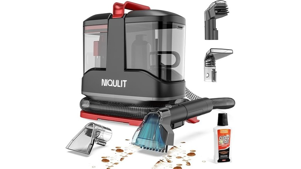 portable cleaning with dual brushes