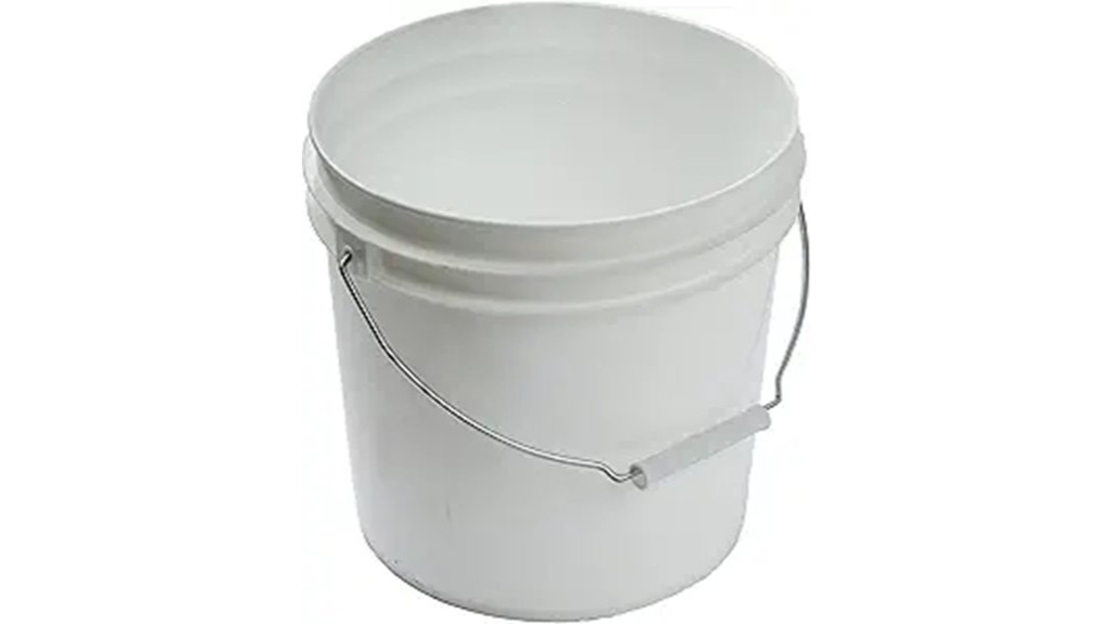 reinforced white plastic bucket