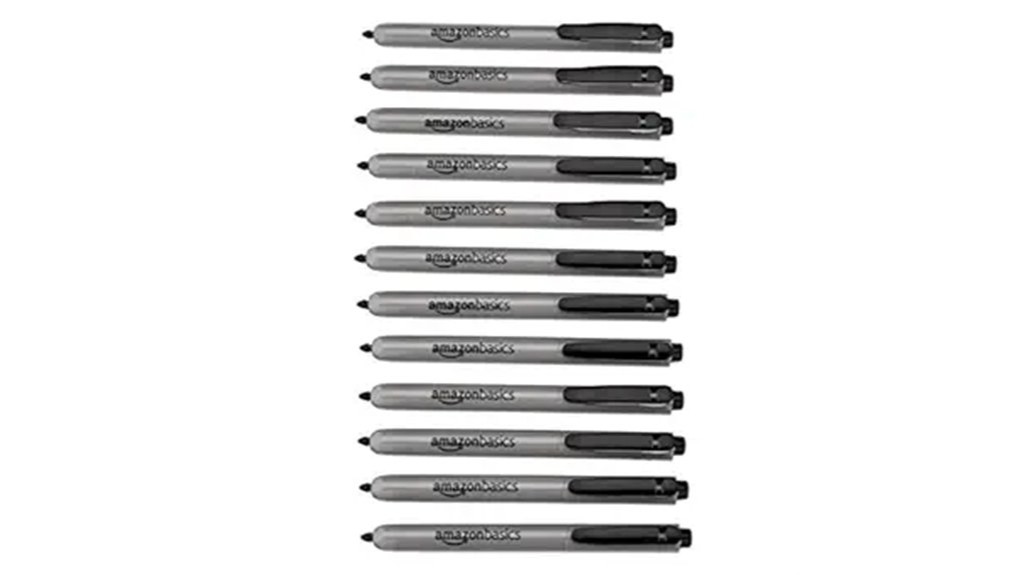 retractable permanent black markers
