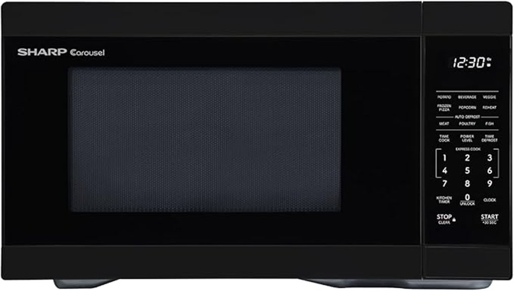 1000 watt black microwave oven