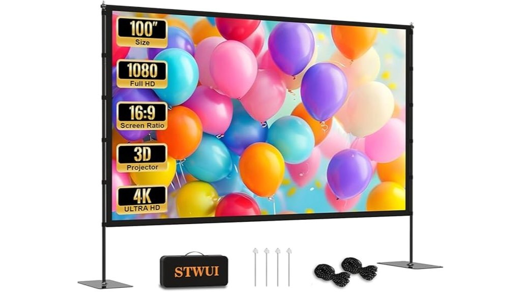 100 inch outdoor projector screen