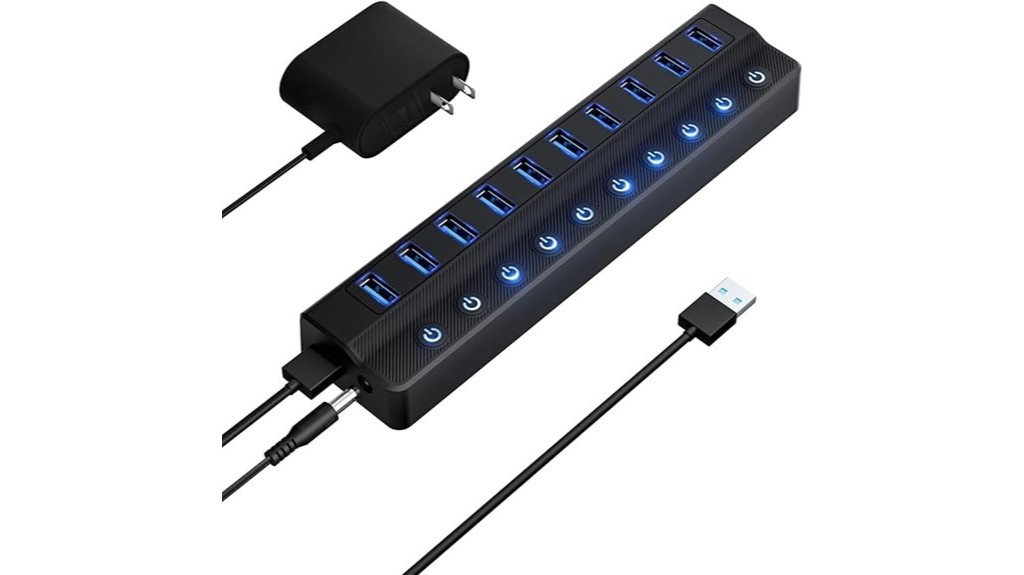 10 port usb 3 0 hub powered