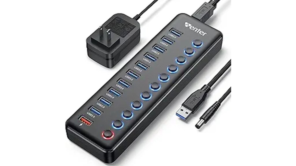 11 port powered usb hub
