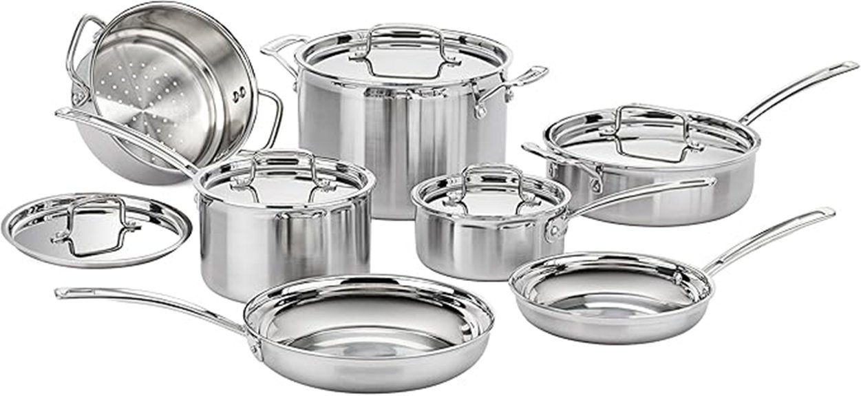 12 piece cookware triple ply construction
