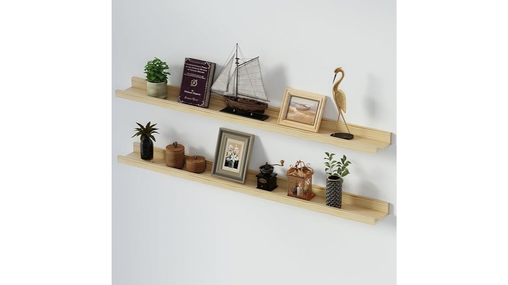48 inch natural wood shelf
