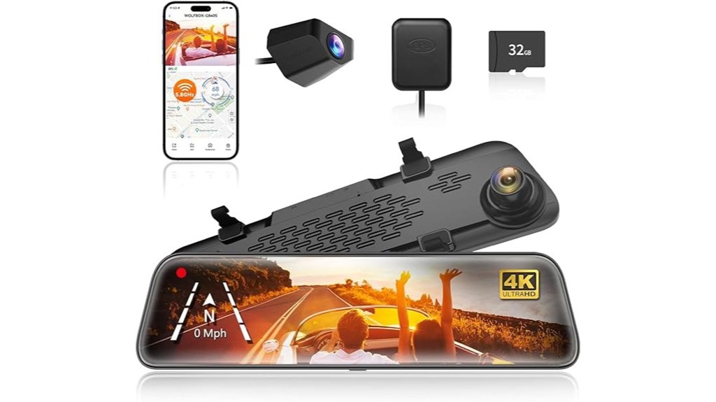 4k dash cam backup camera