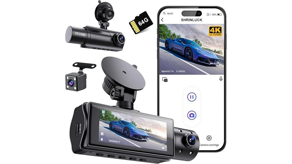 4k multi channel car dash cam