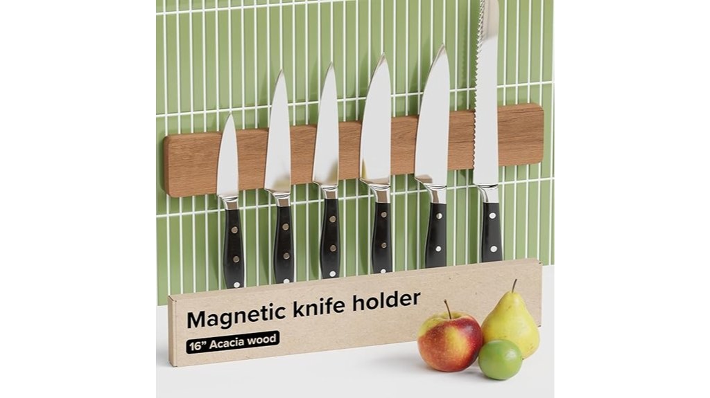 acacia wood knife magnetic strip