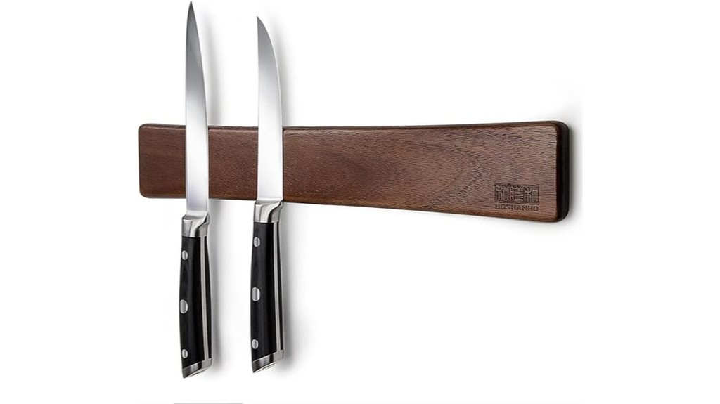 acacia wood magnetic knife strip