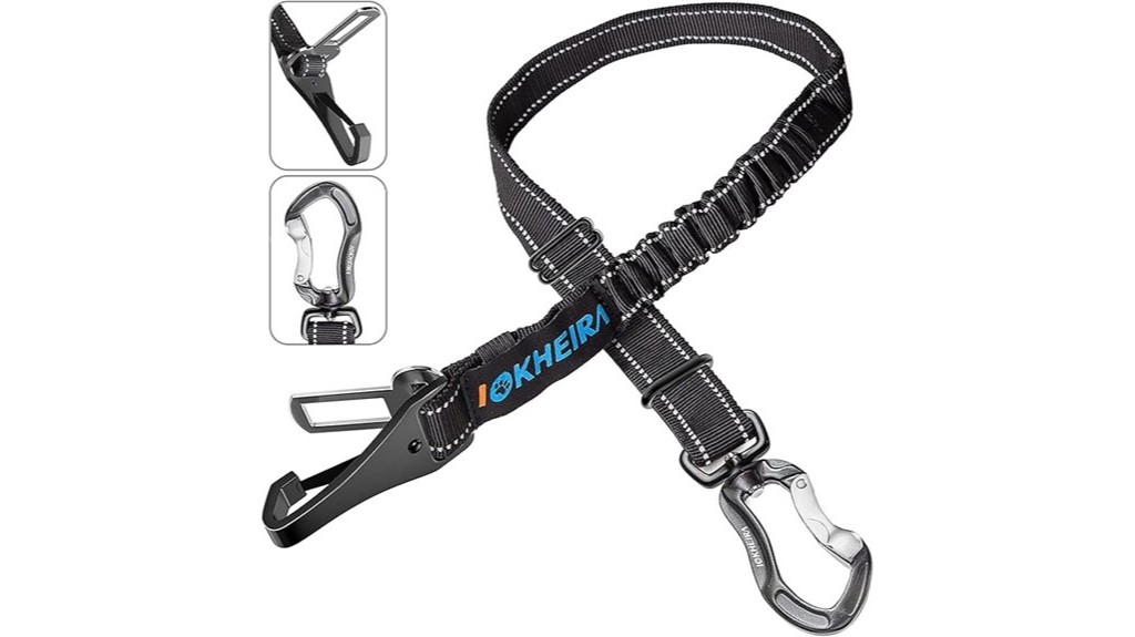 adjustable reflective dog car restraint