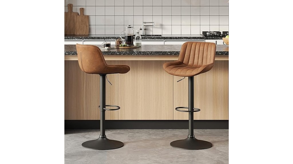 adjustable swivel leather bar stools