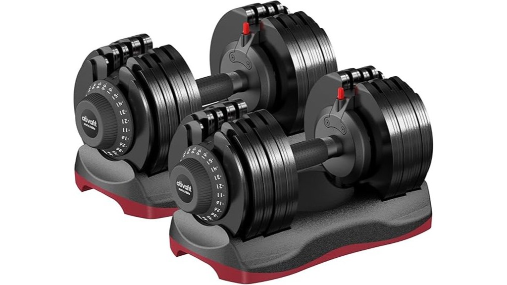 adjustable weight training dumbbell set