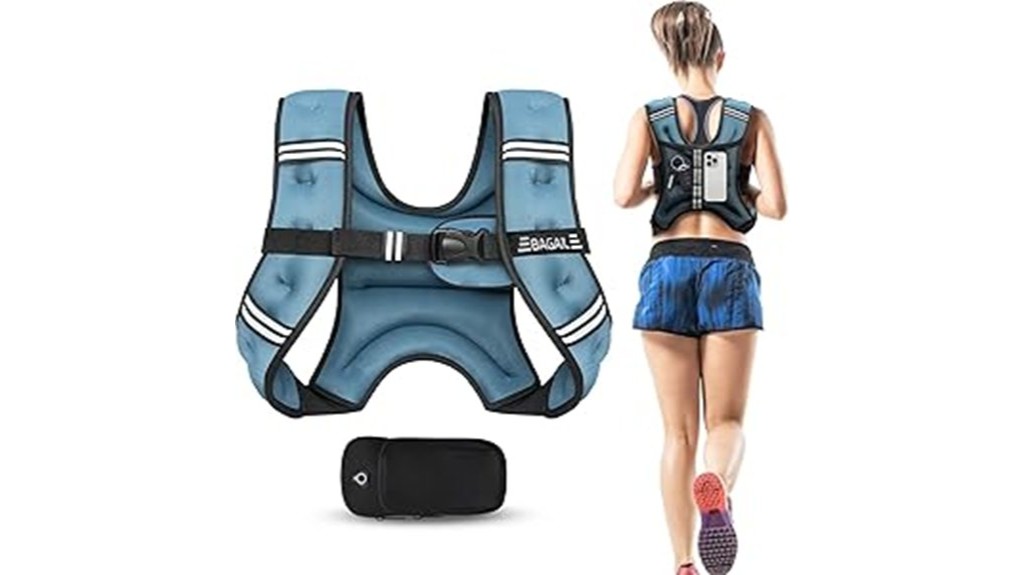 adjustable weighted vest with phone pouch
