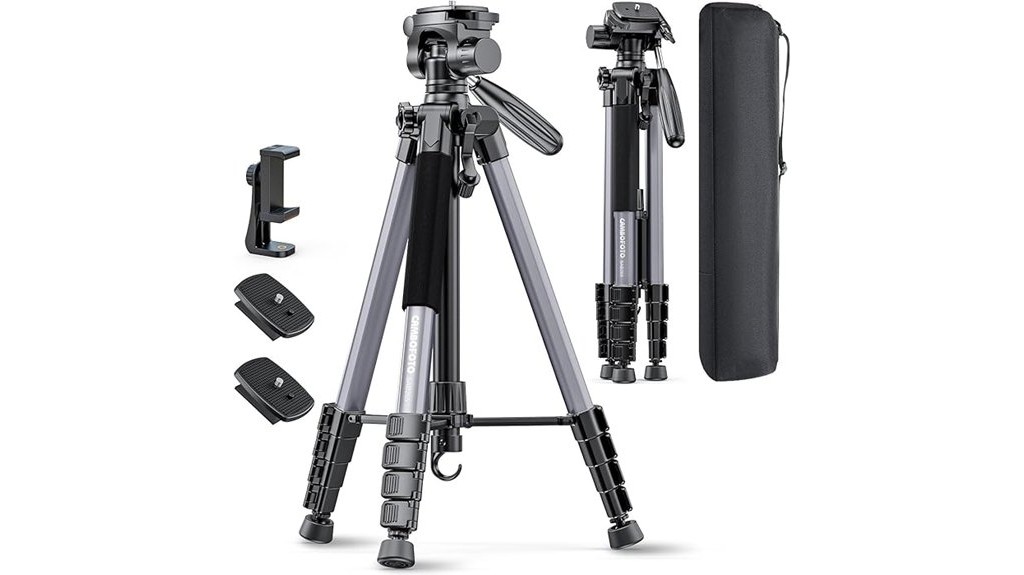 aluminum camera tripod gunmetal gray