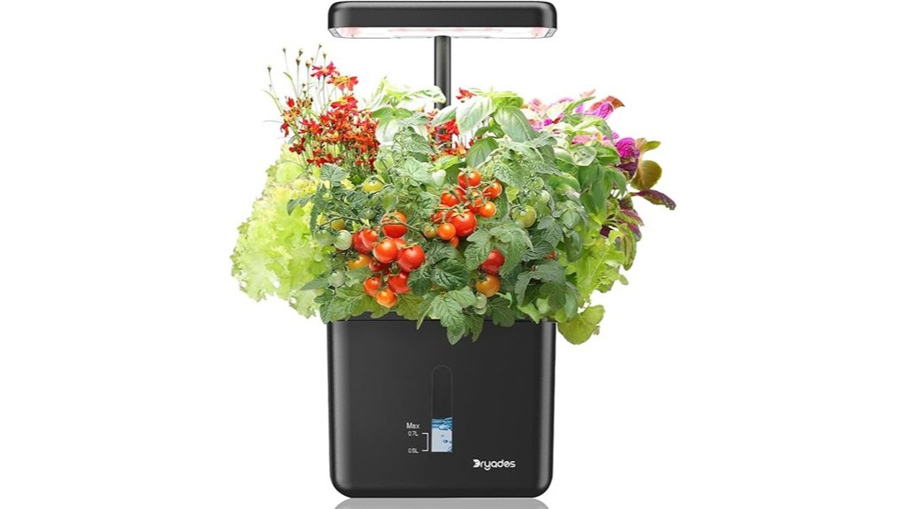 automated self watering led lit indoor gardening