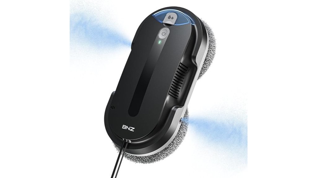 automated window cleaning robot in black