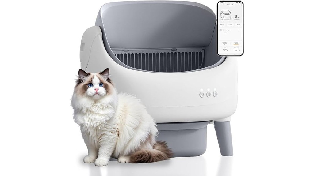 automatic app controlled self cleaning open top litter box