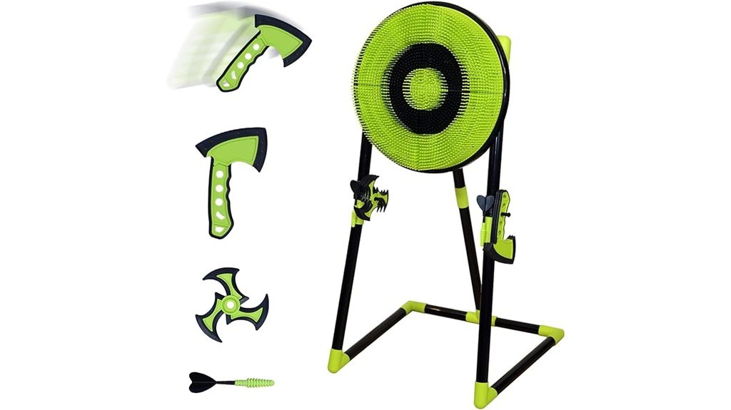 axe throwing game with bristle target