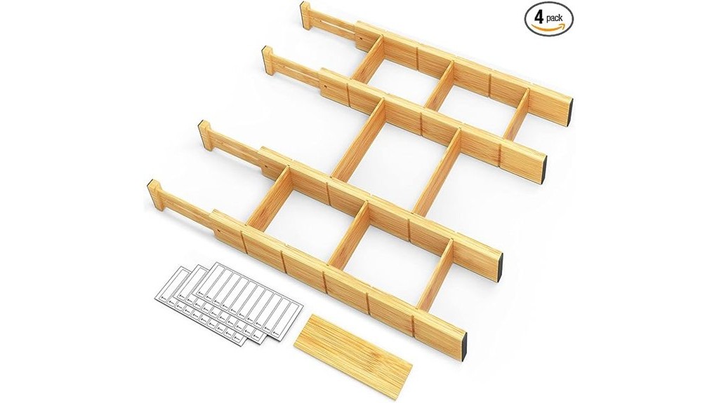 bamboo drawer dividers with inserts
