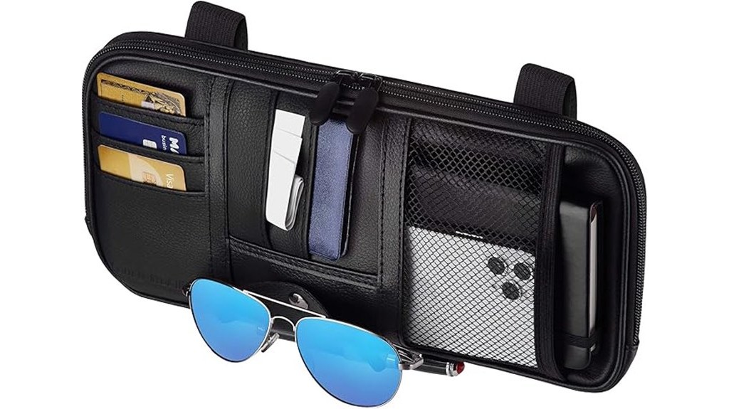 black car sun visor
