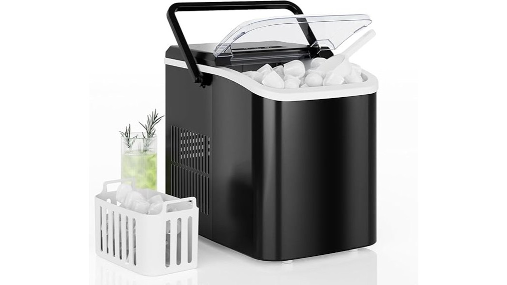black countertop ice cubes