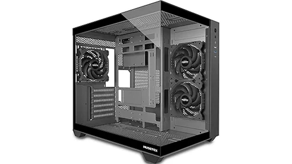 black mid tower atx case