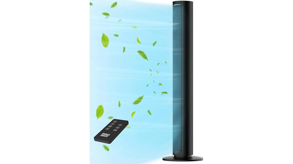 bladeless 40 inch tower style bedroom fan