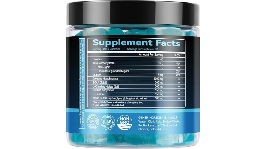 blueberry flavored creatine gummies