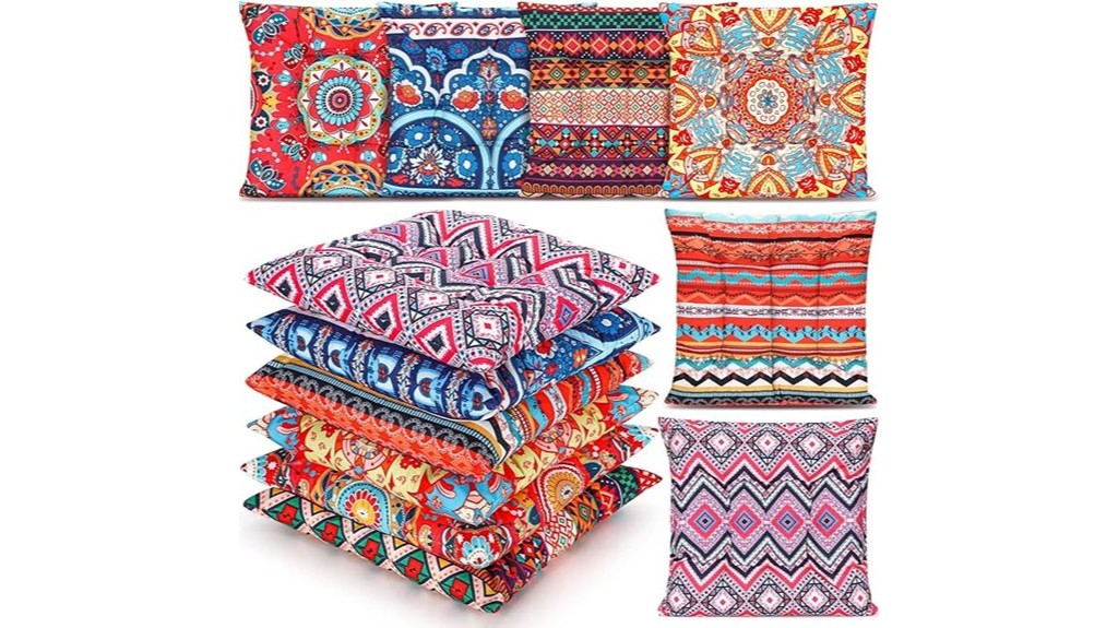 bohemian floor cushions fifteen inches each