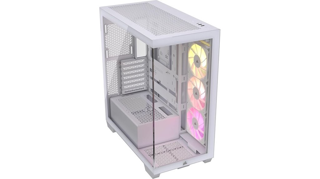 bright spacious pc case white