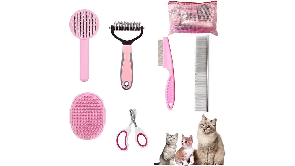 cat grooming brush kit