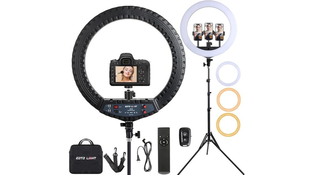 circular led lighting photography tripod